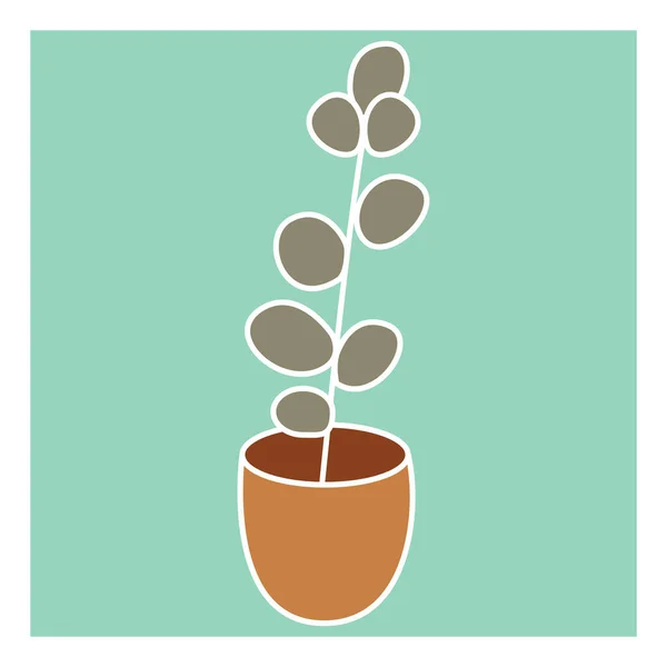 Hohe Grüne Pflanze Illustration Vektor Auf Weißem Hintergrund — Stockvektor