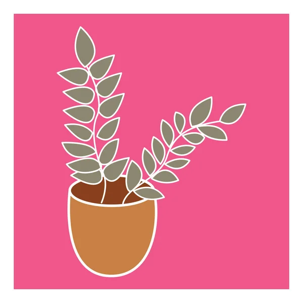 Naturpflanze Topf Illustration Vektor Auf Weißem Hintergrund — Stockvektor
