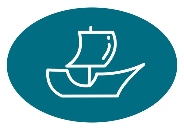 Kleines Segelschiff Illustration Vektor Auf Weißem Hintergrund — Stockvektor