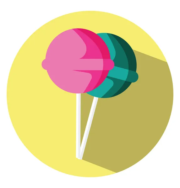 白色背景上的绿色和粉色棒棒糖 — 图库矢量图片