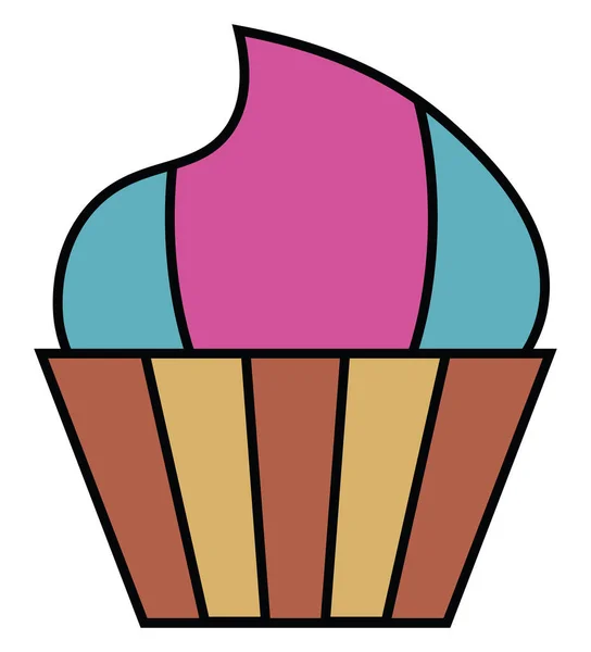 Cupcake Colorato Illustrazione Vettore Sfondo Bianco — Vettoriale Stock
