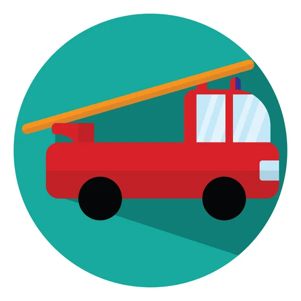Rode Brandweerwagen Illustratie Vector Een Witte Achtergrond — Stockvector