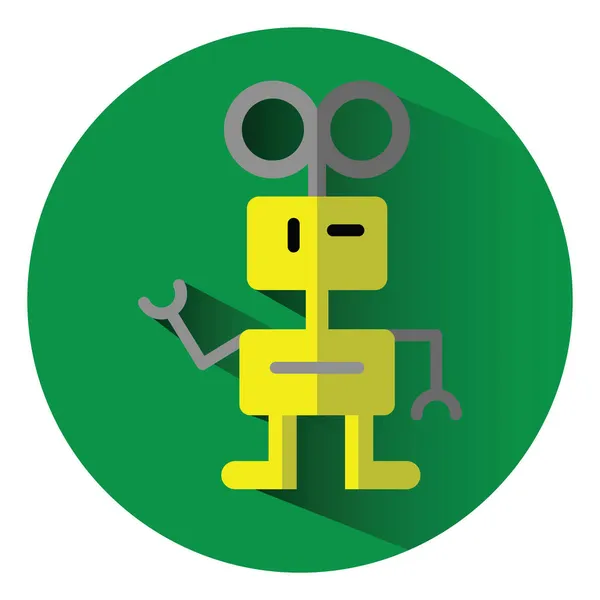 Juguete Robot Amarillo Ilustración Vector Sobre Fondo Blanco — Archivo Imágenes Vectoriales