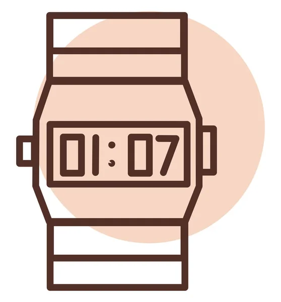 Reloj Pulsera Digital Ilustración Vector Sobre Fondo Blanco — Vector de stock