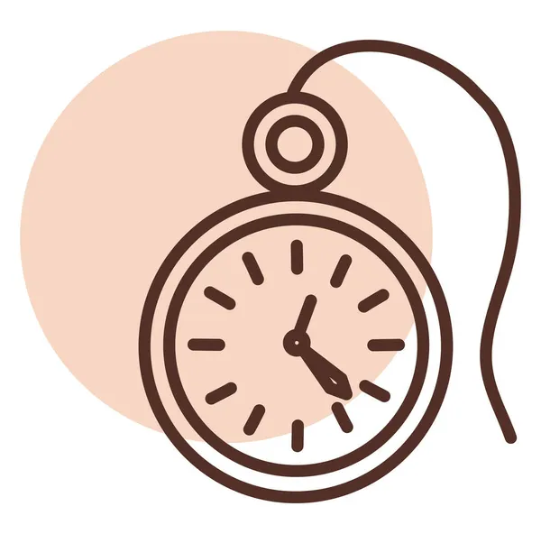 Reloj Bolsillo Ilustración Vector Sobre Fondo Blanco — Archivo Imágenes Vectoriales