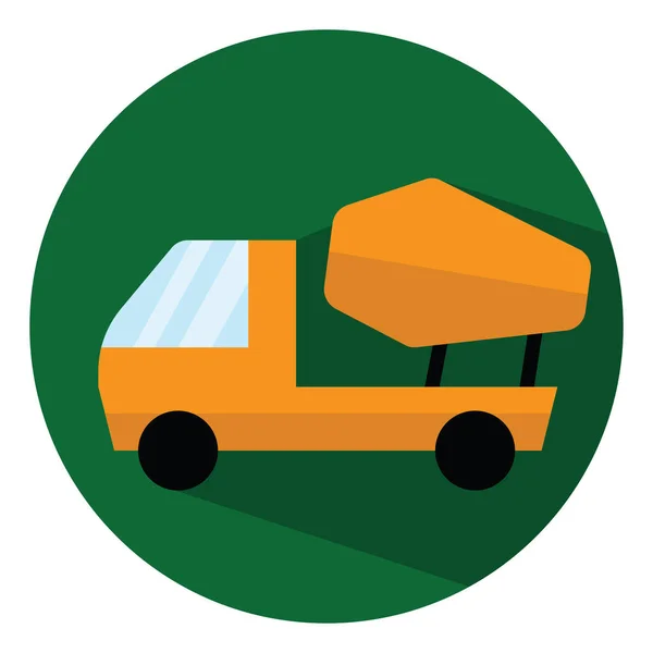 Camión Cementante Naranja Ilustración Vector Sobre Fondo Blanco — Vector de stock