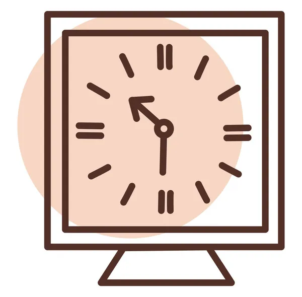 Pequeño Reloj Cuadrado Ilustración Vector Sobre Fondo Blanco — Vector de stock