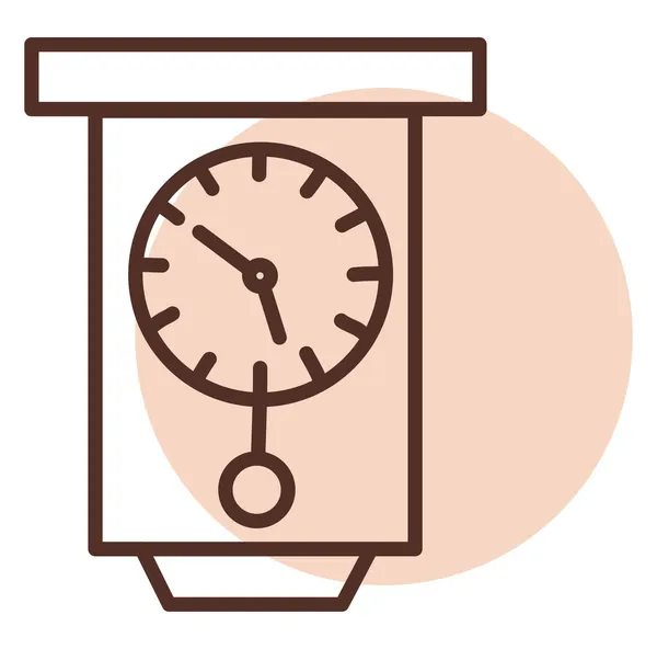 Relógio Velho Parede Ilustração Vetor Fundo Branco —  Vetores de Stock