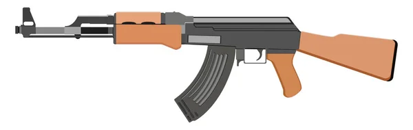 Ak47 Senapan Ilustrasi Vektor Pada Latar Belakang Putih - Stok Vektor