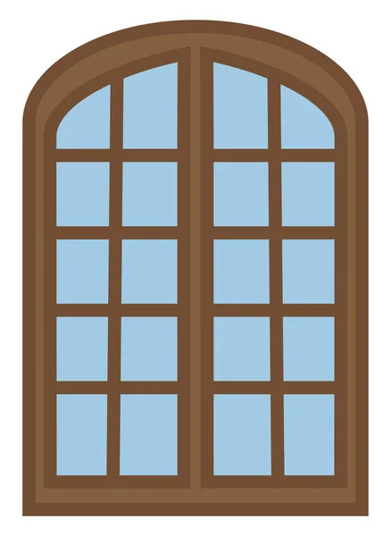 Коричневое Окно Дома Иллюстрация Вектор Белом Фоне — стоковый вектор
