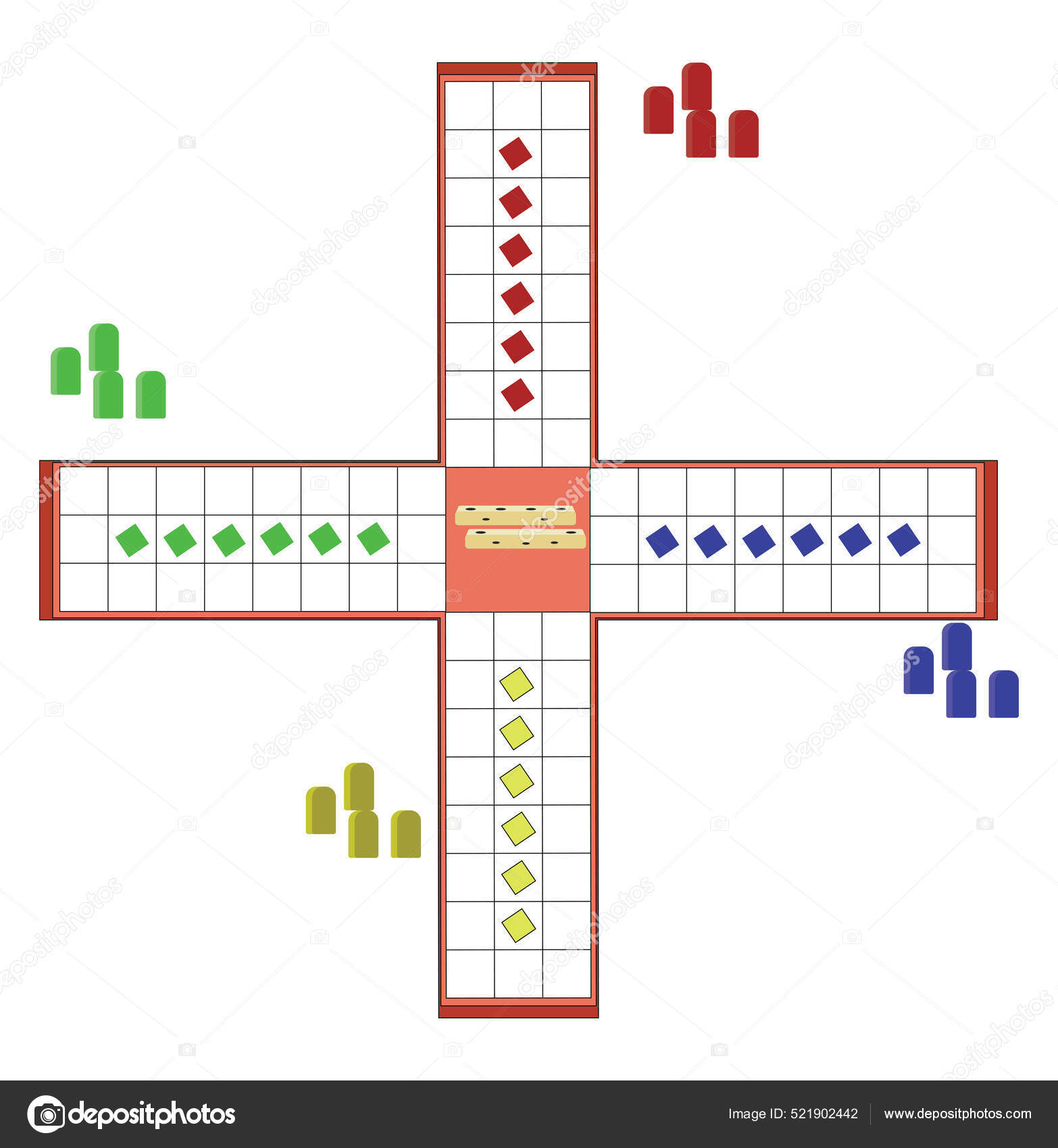 Vetores de Ludo Jogo De Tabuleiro Para Impressão Com Ilustração Vetorial e  mais imagens de Ludo - Jogo de tabuleiro - iStock