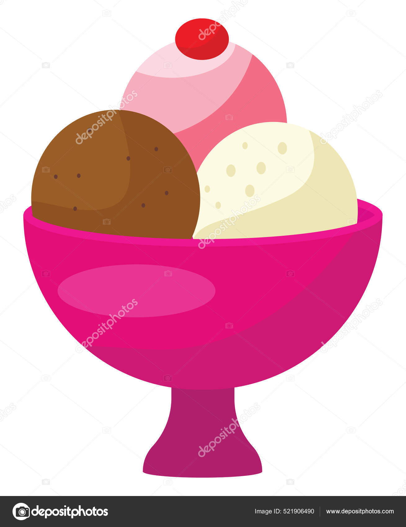 カップの中のアイスクリーム イラスト 白い背景のベクトル ストックベクター ©Morphart 521906490, image size:1309x1700