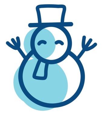 Kış Kardan Adam, illüstrasyon, vektör, beyaz arkaplanda.