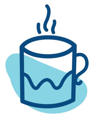 Sıcak çikolata, illüstrasyon, vektör, beyaz arka planda..