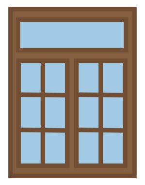 Beyaz arkaplanda temiz pencere, illüstrasyon, vektör.