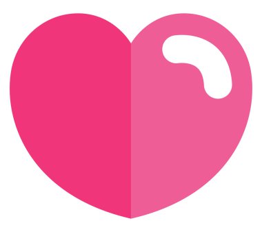 Düğün kalbi, illüstrasyon, vektör, beyaz arka planda.