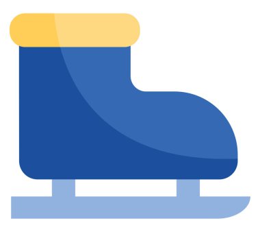 Beyaz arka planda kış patenleri, illüstrasyon, vektör.