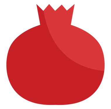 Beyaz zemin üzerinde kırmızı nar, illüstrasyon, vektör.