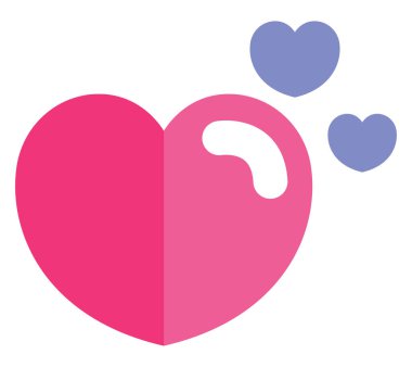 Hoş düğün kalpleri, illüstrasyon, vektör, beyaz arka planda..