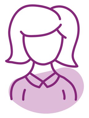 Kısa saçlı kadın, illüstrasyon, vektör, beyaz arka planda..