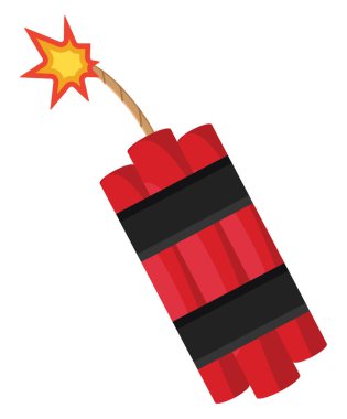 TNT bombası, illüstrasyon, beyaz arkaplan üzerindeki vektör.