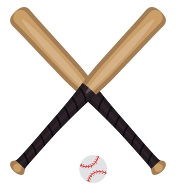 Beyzbol sopaları, illüstrasyon, beyaz zemin üzerindeki vektör.