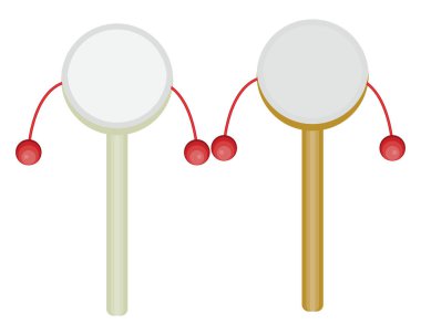Bebek çıngırağı, illüstrasyon, beyaz arkaplanda vektör.