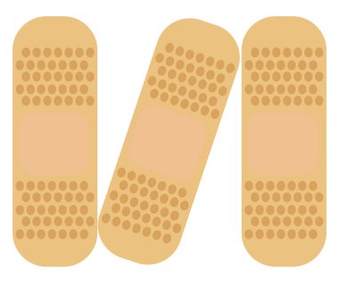 Bandajlar, illüstrasyon, beyaz arkaplan üzerindeki vektör.