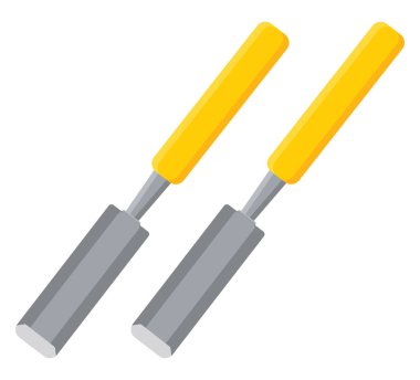 Beyaz arkaplanda keski araçları, illüstrasyon, vektör.