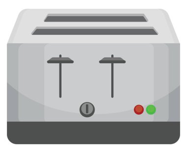 Ekmek kızartma makinesi, illüstrasyon, beyaz arkaplan üzerindeki vektör.