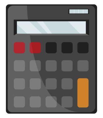 Siyah hesap makinesi, illüstrasyon, beyaz arkaplan üzerindeki vektör.