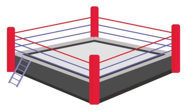 Boks yüzüğü, illüstrasyon, beyaz arkaplan üzerindeki vektör.