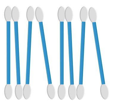 Kulaklar için pamuk tomurcukları, illüstrasyon, beyaz arkaplan üzerindeki vektör.