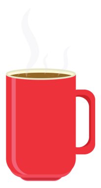 Bir fincan kahve, illüstrasyon, beyaz arka planda vektör..