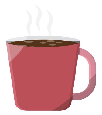 Sıcak kahve, illüstrasyon, beyaz arka planda vektör..
