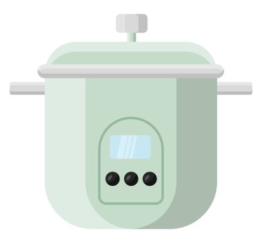 Elektrikli yemek pişirici, illüstrasyon, beyaz arkaplan üzerindeki vektör.