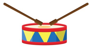 Küçük davul, illüstrasyon, beyaz arkaplan üzerindeki vektör.