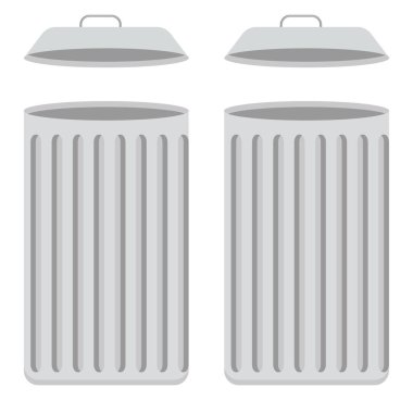 Çöp kutusu, illüstrasyon, beyaz arkaplan üzerindeki vektör.