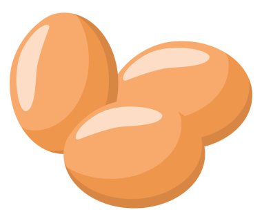 Yumurtalar, illüstrasyon, beyaz arkaplandaki vektör.