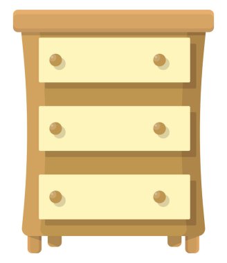 Tahta çekmece, illüstrasyon, beyaz arkaplan üzerindeki vektör.