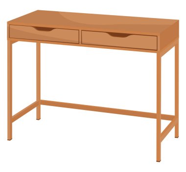 Tahta masa, illüstrasyon, beyaz arkaplanda vektör.