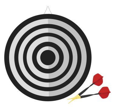 Hedef dartı, illüstrasyon, beyaz arkaplan üzerindeki vektör.