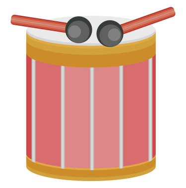 Pembe davul, illüstrasyon, beyaz arkaplandaki vektör.