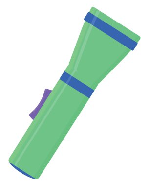 Yeşil el feneri, illüstrasyon, beyaz arkaplandaki vektör.