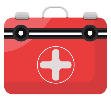 Sağlık kutusu, illüstrasyon, beyaz arkaplan üzerindeki vektör.