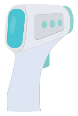 Beyaz zemin üzerinde alın termometresi, illüstrasyon, vektör.