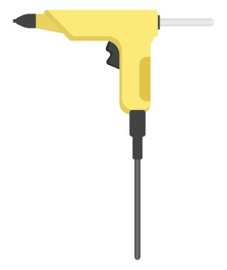 Sarı tabanca yapıştırıcısı, illüstrasyon, beyaz arkaplan üzerindeki vektör.