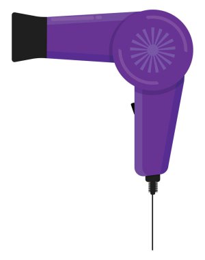 Mor saç kurutma makinesi, illüstrasyon, beyaz arka planda vektör..