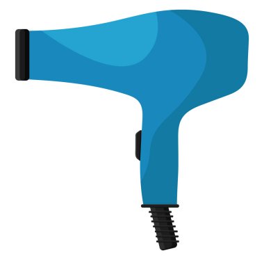 Saç kurutma makinesi, illüstrasyon, beyaz arkaplandaki vektör.