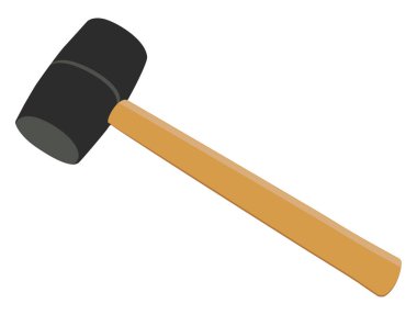 Plastik çekiç, illüstrasyon, beyaz arkaplanda vektör.